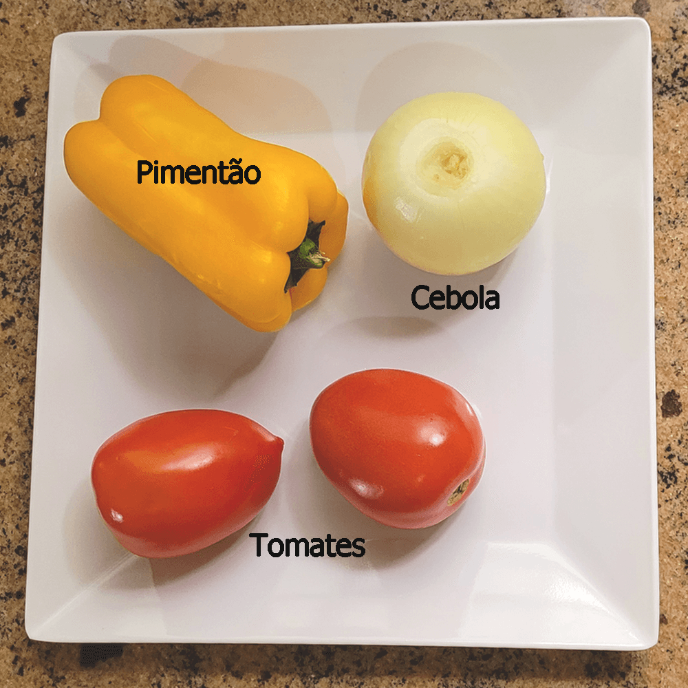 Ingredientes da bacalhoada vegana de palmito